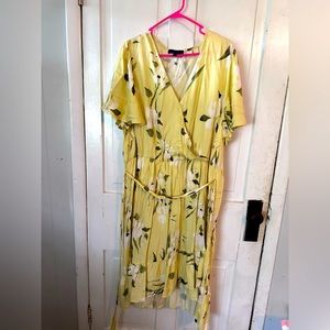4x Rachel Roy lemon Faux Wrap dress